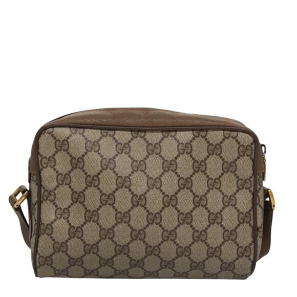 GUCCI GG Supreme Web Sherry Line Shoulder Bag PVC Beige Green Red Auth - Picture 3 of 15